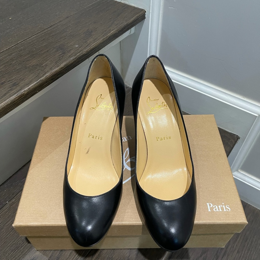 100% Authentic Christian Louboutin Simple Pump 70 Kid, BLK, 36/36.5